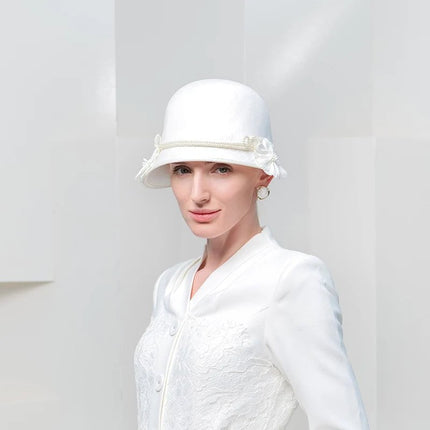 Chapeau cloche rétro - Blanc - M (56 - 58cm) | La boutique du chapeau