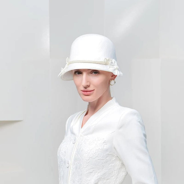 Chapeau cloche rétro - Blanc - M (56 - 58cm) | La boutique du chapeau