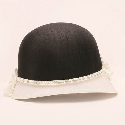 Chapeau cloche rétro - Noir/blanc - M (56 - 58cm) | La boutique du chapeau