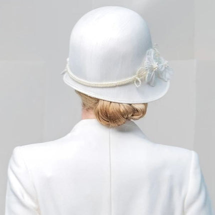 Chapeau cloche rétro - Noir/blanc - M (56 - 58cm) | La boutique du chapeau