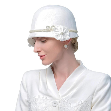 Chapeau cloche rétro - Blanc - M (56 - 58cm) | La boutique du chapeau
