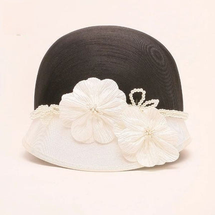 Chapeau cloche rétro - Noir/blanc - M (56 - 58cm) | La boutique du chapeau