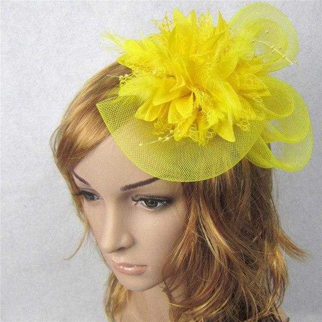 Chapeau Cocktail De Mariage Partie Église - Jaune - | La boutique du chapeau