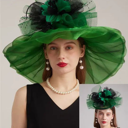 Chapeau de cérémonie charmant - vert - M (56 - 58cm) | La boutique du chapeau