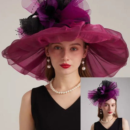 Chapeau de cérémonie charmant - Bordeau - M (56 - 58cm) | La boutique du chapeau