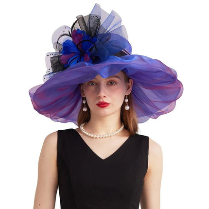 Chapeau de cérémonie charmant - Orange/rose - M (56 - 58cm) | La boutique du chapeau