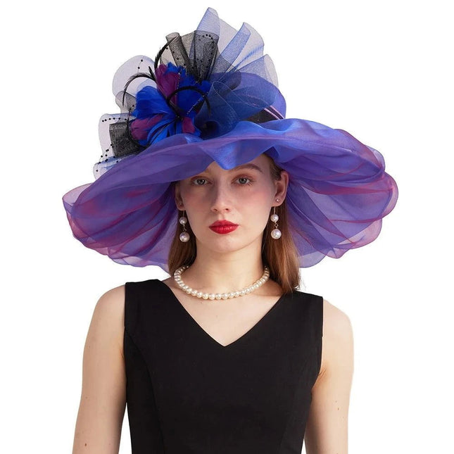 Chapeau de cérémonie charmant - Orange/rose - M (56 - 58cm) | La boutique du chapeau