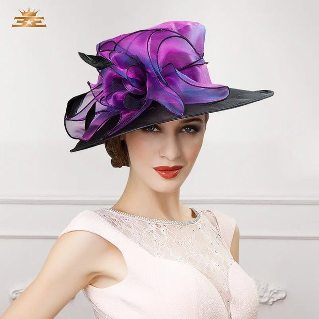 Chapeau de cérémonie chic - Violet - M (56 - 58cm) | La boutique du chapeau