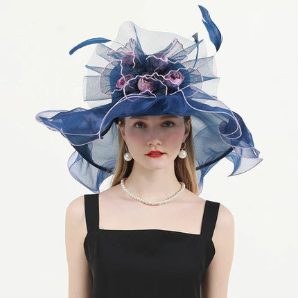 Chapeau de cérémonie chic - Bleu - M (56 - 58cm) | La boutique du chapeau