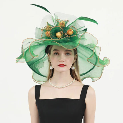 Chapeau de cérémonie chic - Vert - M (56 - 58cm) | La boutique du chapeau