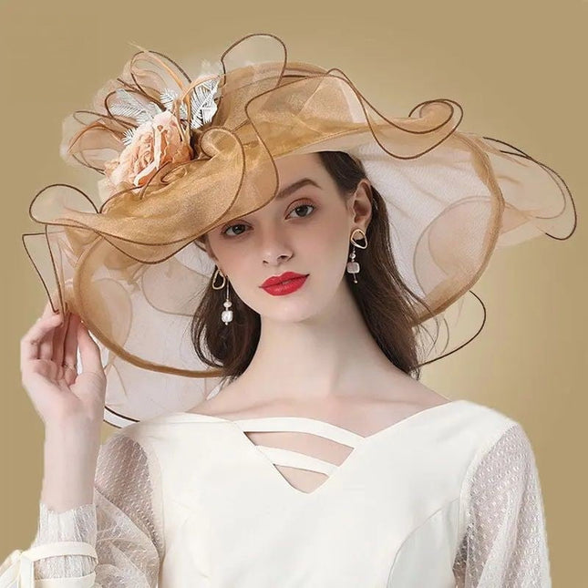 Chapeau de cérémonie distingué - Or/marron - M (56 - 58cm) | La boutique du chapeau