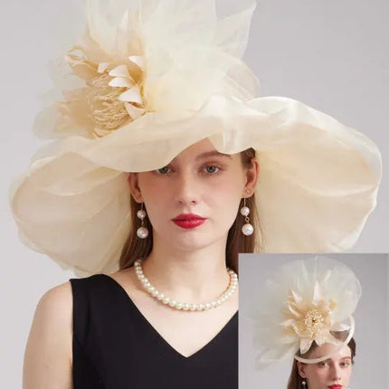 Chapeau de cérémonie féminin - Abricot - M (56 - 58cm) | La boutique du chapeau