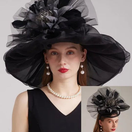 Chapeau de cérémonie féminin - Noir - M (56 - 58cm) | La boutique du chapeau