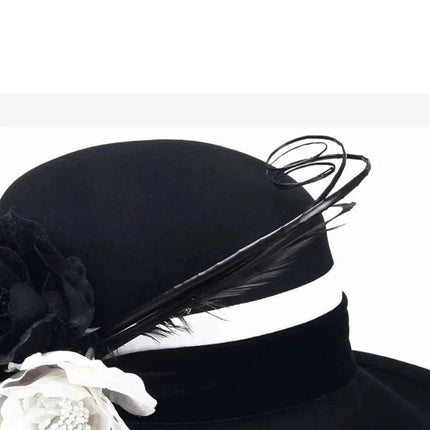 Chapeau de cérémonie moderne - Noitr/blanc - M (56 - 58cm) | La boutique du chapeau