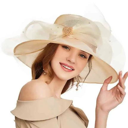 Chapeau de cérémonie original - Beige - M (56 - 58cm) | La boutique du chapeau