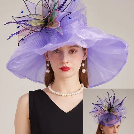 Chapeau de cérémonie romantique - Violet - M (56 - 58cm) | La boutique du chapeau