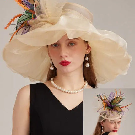 Chapeau de cérémonie romantique - Jaune - M (56 - 58cm) | La boutique du chapeau