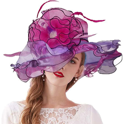 Chapeau de cérémonie sophistiqué - Rose/rouge - M (56 - 58cm) | La boutique du chapeau