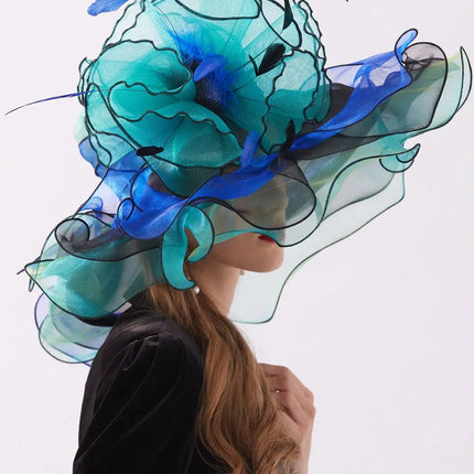 Chapeau de cérémonie sophistiqué - Turquoise - M (56 - 58cm) | La boutique du chapeau