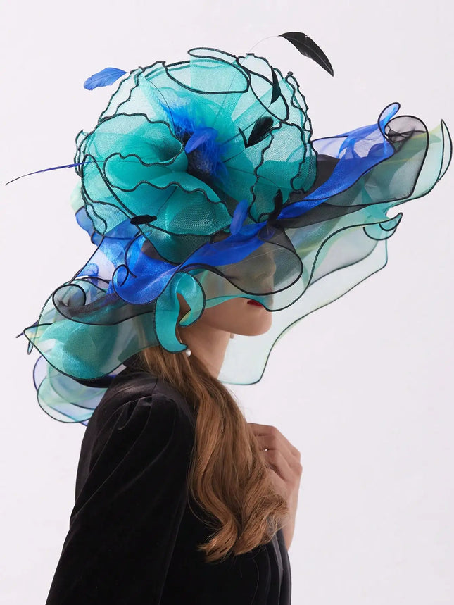 Chapeau de cérémonie sophistiqué - Turquoise - M (56 - 58cm) | La boutique du chapeau