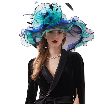 Chapeau de cérémonie sophistiqué - Turquoise - M (56 - 58cm) | La boutique du chapeau