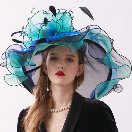 Chapeau de cérémonie sophistiqué - Turquoise - M (56 - 58cm) | La boutique du chapeau