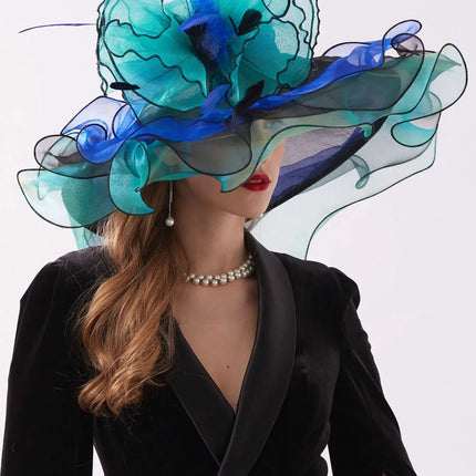 Chapeau de cérémonie sophistiqué - Turquoise - M (56 - 58cm) | La boutique du chapeau