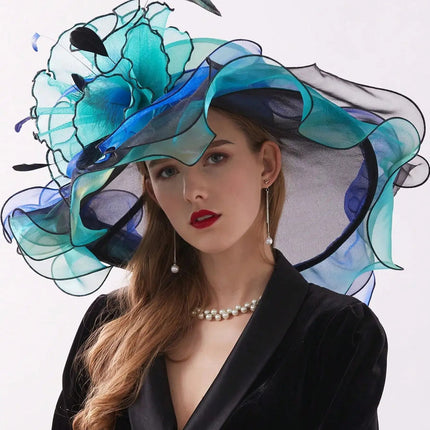 Chapeau de cérémonie sophistiqué - Turquoise - M (56 - 58cm) | La boutique du chapeau