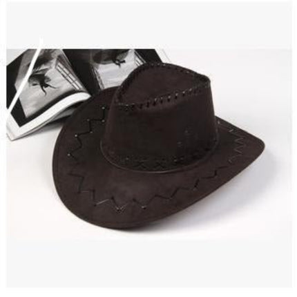 Chapeau de Cowboy en cuir - Noir - L (58 - 59cm) | La boutique du chapeau