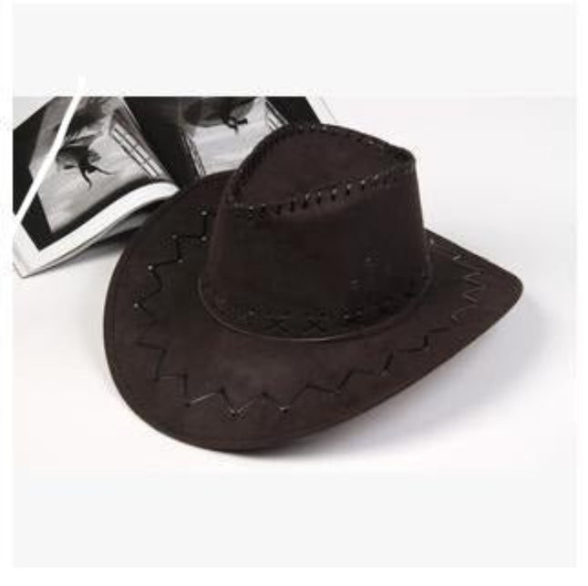Chapeau de Cowboy en cuir - Noir - L (58 - 59cm) | La boutique du chapeau