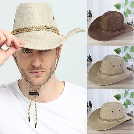 Chapeau de Cowboy paille en denim - Café - L (58 - 59cm) | La boutique du chapeau