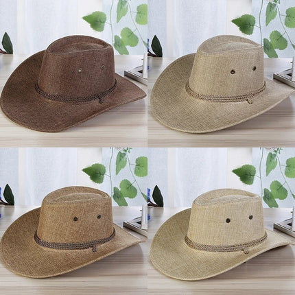 Chapeau de Cowboy paille en denim - Café - L (58 - 59cm) | La boutique du chapeau