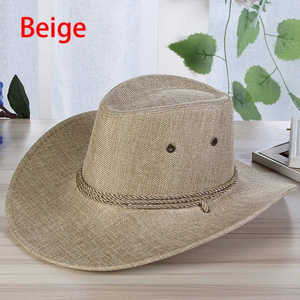 Chapeau de Cowboy paille en denim - Beige - L (58 - 59cm) | La boutique du chapeau