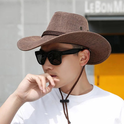 Chapeau de Cowboy paille en denim - Café - L (58 - 59cm) | La boutique du chapeau
