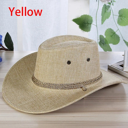 Chapeau de Cowboy paille en denim - Jaune - L (58 - 59cm) | La boutique du chapeau