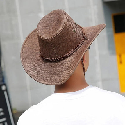 Chapeau de Cowboy paille en denim - Café - L (58 - 59cm) | La boutique du chapeau