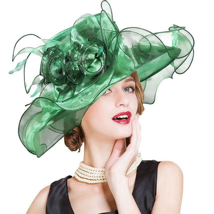 Chapeau de mariage bohème - Vert - M (56 - 58cm) | La boutique du chapeau