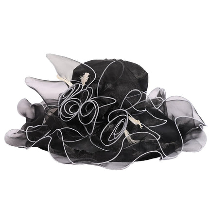 Chapeau de mariage bohème - Noir/blanc - M (56 - 58cm) | La boutique du chapeau