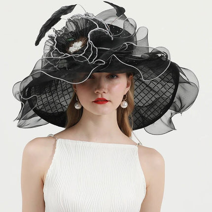 Chapeau de mariage élégant - Noir - M (56 - 58cm) | La boutique du chapeau