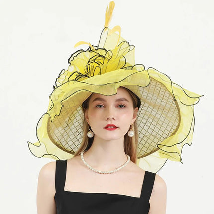 Chapeau de mariage élégant - Jaune - M (56 - 58cm) | La boutique du chapeau