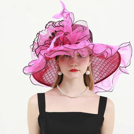 Chapeau de mariage élégant - Rose/rouge - M (56 - 58cm) | La boutique du chapeau