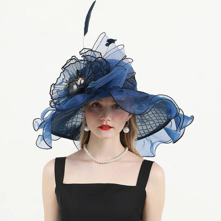 Chapeau de mariage élégant - Bleu - M (56 - 58cm) | La boutique du chapeau