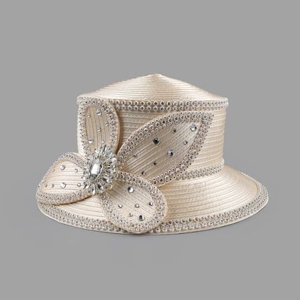 Chapeau de mariage vintage - Champagne - M (56 - 58cm) | La boutique du chapeau