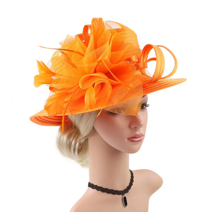 Chapeau de mariage vintage - Orange - M (56 - 58cm) | La boutique du chapeau