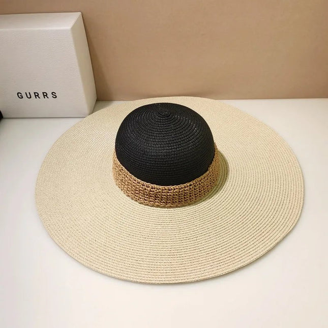 Chapeau de paille à grand bord - Beige - M (56 - 58cm) | La boutique du chapeau