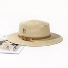 Chapeau de paille avec ceinture - Beige - M (56 - 58cm) | La boutique du chapeau