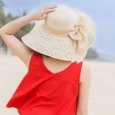 Chapeau de paille avec nœud - Plage - 8 - M (56 - 58cm) | La boutique du chapeau