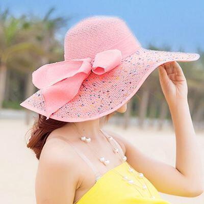 Chapeau de paille avec nœud - Plage - 3 - M (56 - 58cm) | La boutique du chapeau