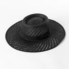 Chapeau de paille avec nœud ruban - Noir - M (56 - 58cm) | La boutique du chapeau