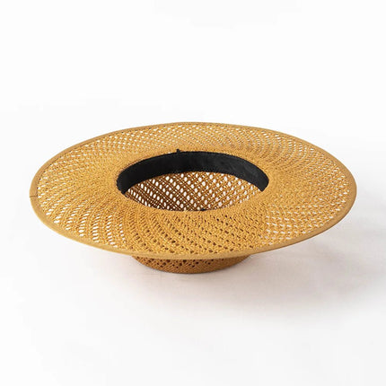 Chapeau de paille avec nœud ruban - Noir - M (56 - 58cm) | La boutique du chapeau